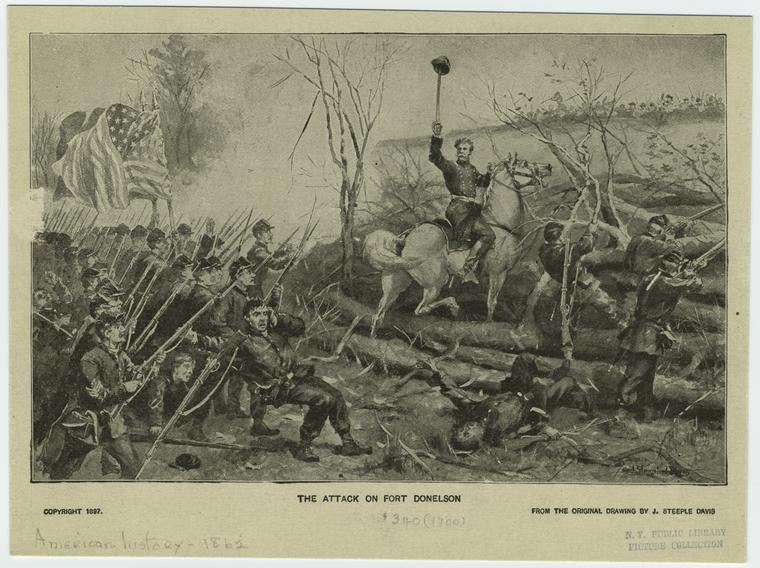 The attack on Fort Donelson.
