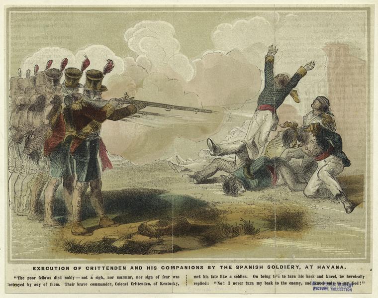 Execution of Crittenden and his companions by the Spanish soldiery, at Havana.
