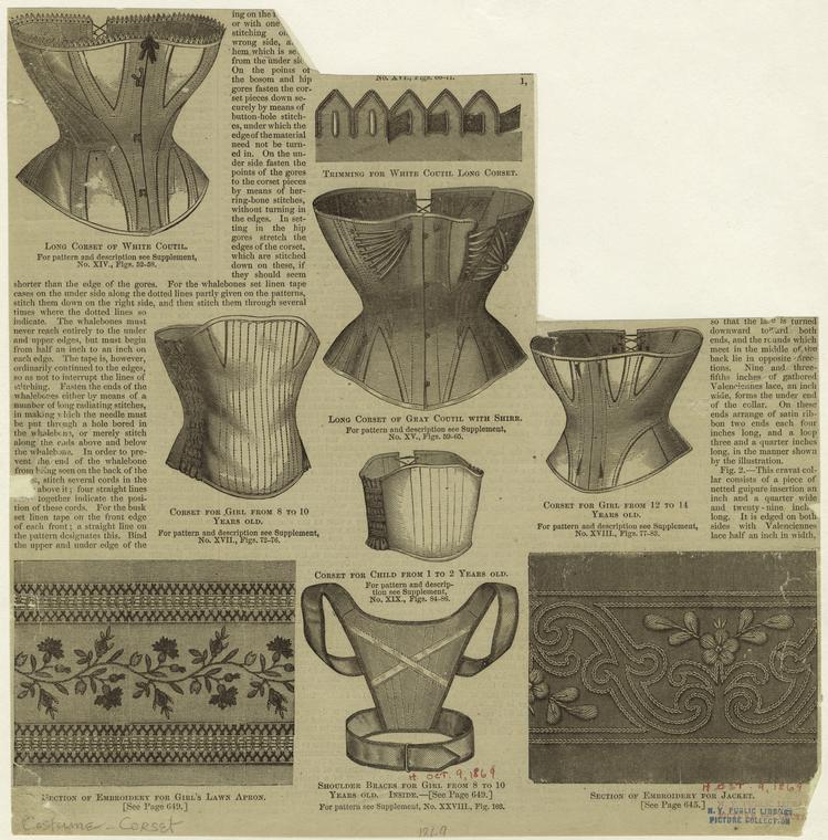 Advertisement for Bon Ton, Royal Worcester, and Adjusto corsets - NYPL  Digital Collections