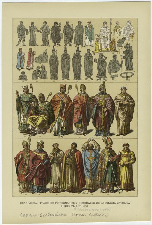 Edad media -- trajes de funcionarios y dignidades de la iglesia Católica  hasta el año 1500 - NYPL Digital Collections