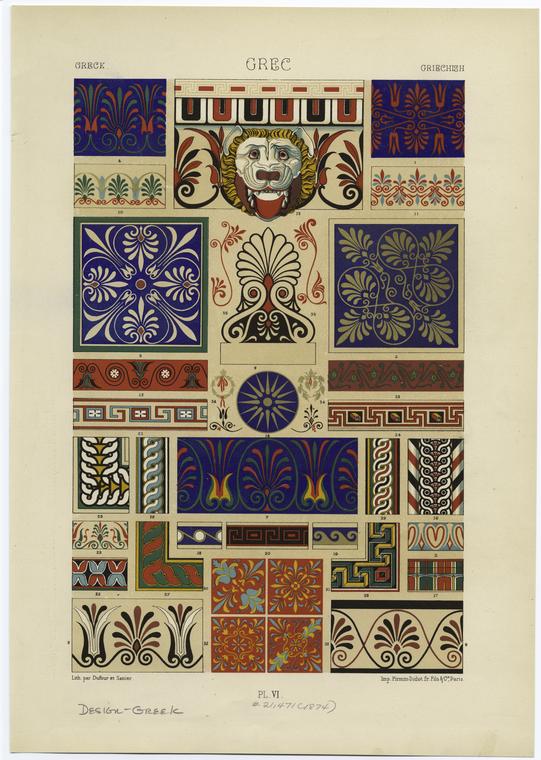 Greek patterns with animal motif and floral designs - NYPL Digital  Collections