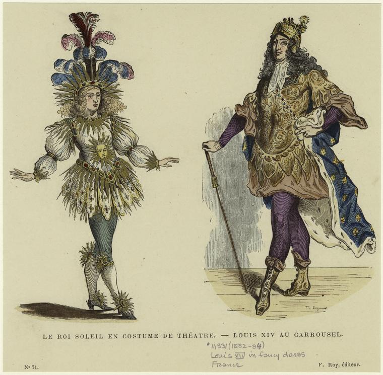 Le Roi Soleil en costume de théatre ; Louis XIV au carrousel - NYPL Digital  Collections