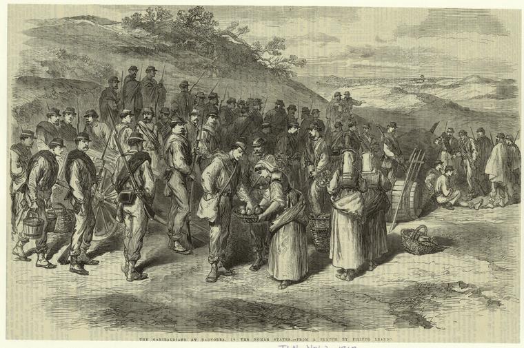 The Garibaldians at Bagnorea, in the Roman States.