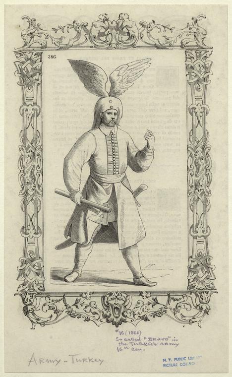 [So-called "bravo" in the Turkish army, 16th century.]