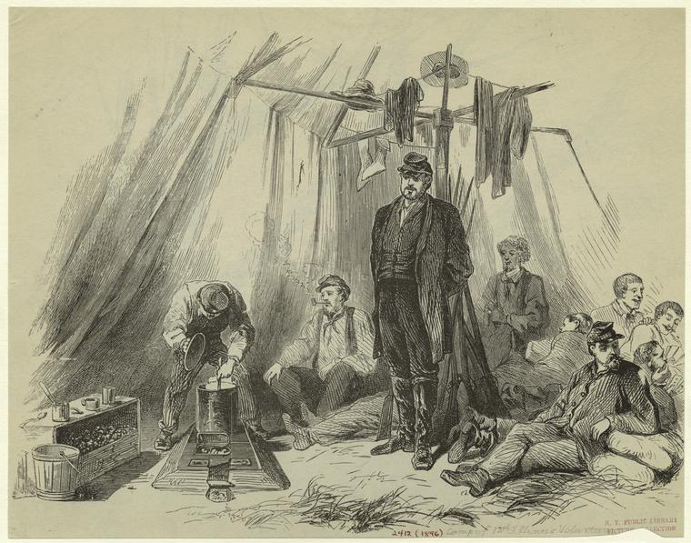 Camp of 13th Illinois Volunteers, Civil War.