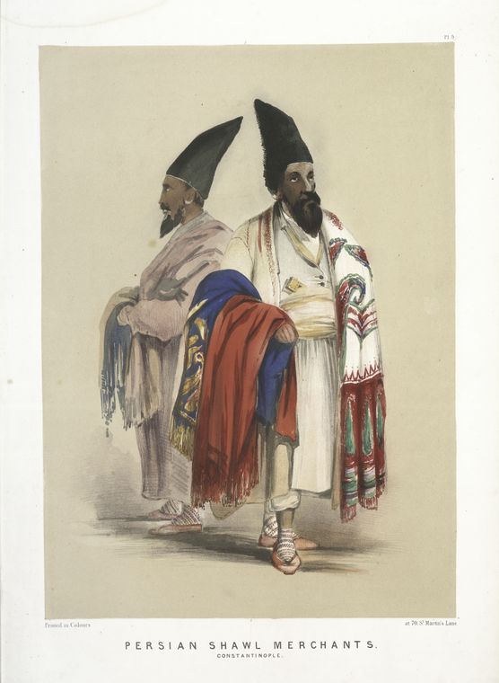 Persian Shawl Merchants, Constantinople - NYPL Digital Collections
