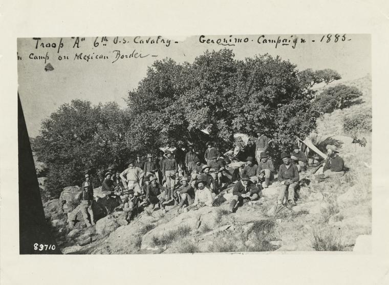 Troop "A" 6th cavalry, Geronimo campaign, 1885, camp on Mexican border