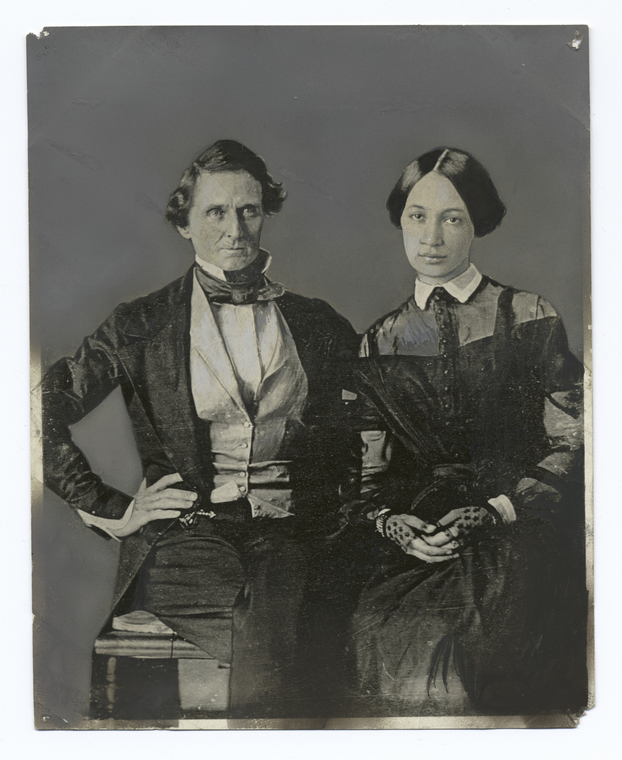 Jefferson Davis, 1808-89, at the age of thirty-seven, with his bride, Varina Howell.