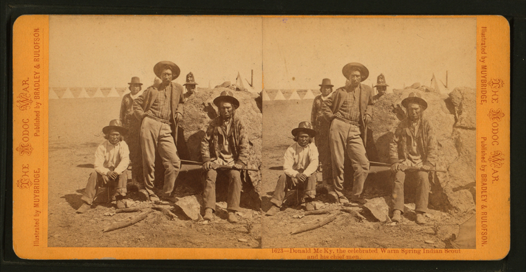 Donald McKy [McKay], the celebrated Warm Spring Indian Scout and his chief men.
