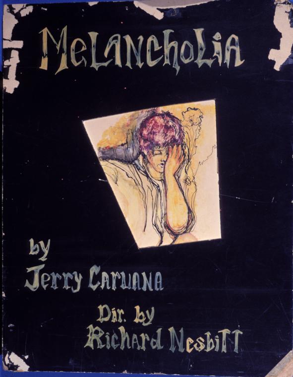Poster for the Caffe Cino production of Melancholia by Jerry Caruana -  NYPL Digital Collections