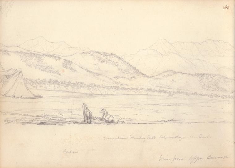 Sketch No. 10. View from Upper Camp Floyd, July 31, 1858.
