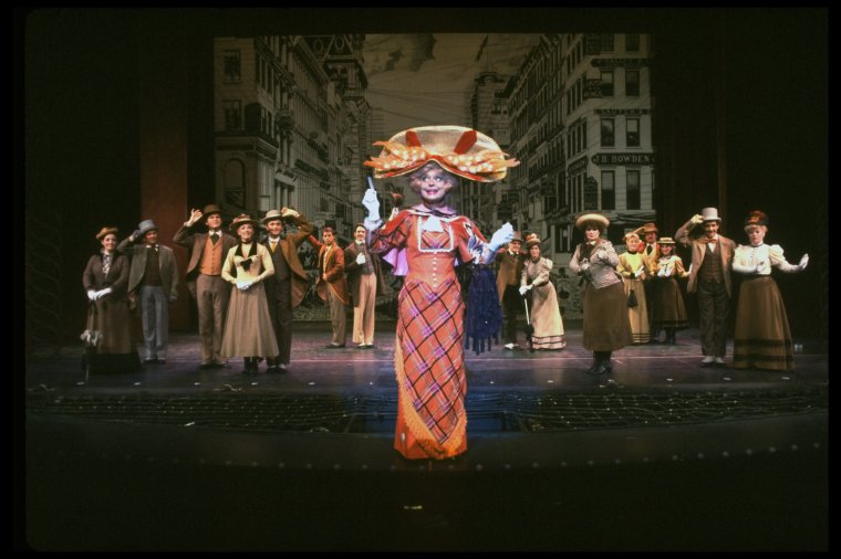 Carol Channing cast in a scene from the Broadway revival the musical "Hello, Dolly!." (New - NYPL Digital Collections