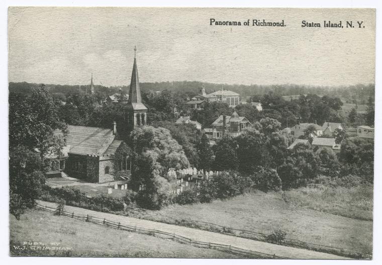 Panorama of Richmond, Staten Island, N.Y. [view from high ground with St. Andrew'sChurch], Digital ID 105131, New York Public Library