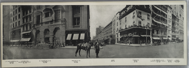 [No. 550 L.P. Hollander & Co. - Dreicer & Co. - West 46th St. - Pickslay, jeweler - No. 572 Budd, haberdasher.], Digital ID 1113269, New York Public Library