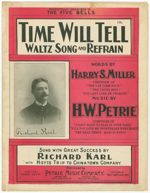 Long years ago, two lovers quarrled. [first line],Time will tell alone. [first line of chorus],Time will tell / words by Harry S. Miller ; music by H.W. Petrie., Digital ID 1165746, New York Public Library