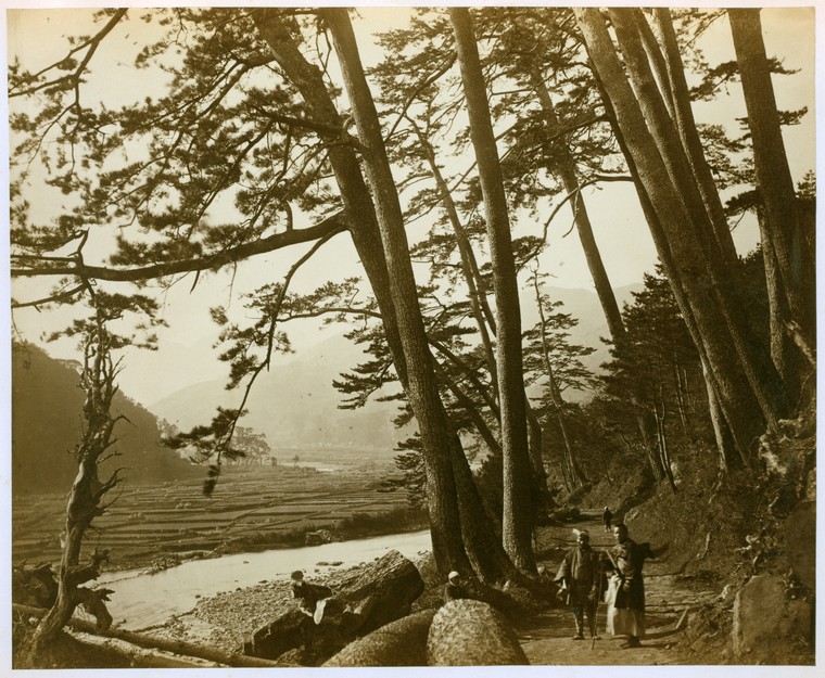 View on the Tokaido beyond Odowara, Hakoni Mountains in the distance, Digital ID 118896, New York Public Library