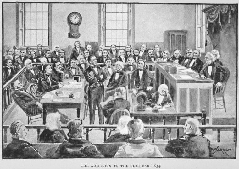 The admission to the Ohio Bar, 1854., Digital ID 1229543, New York Public Library