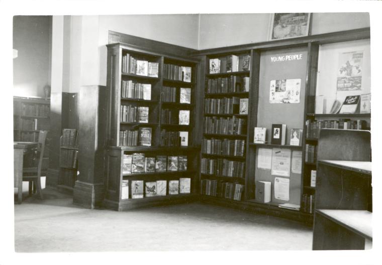 Highbridge, Young People's Corner, Mrs. Ruth Benson, Young People's Librarian, High Bridge Branch, New York Public Library, 78 West 168th Street, Bronx, NY, Digital ID 1252719, New York Public Library