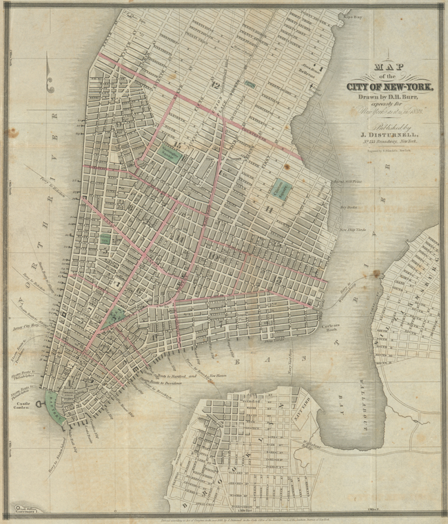 Map of the city of New-York / drawn by D.H. Burr, expressly for "New York as it is in 1833" ; engraved by S. Stiles & Co.,Map of the city of New York, Digital ID 1253202, New York Public Library