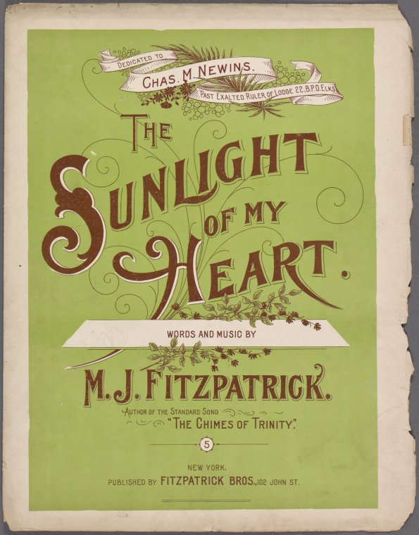 The sunlight of my heart / words and music by M.J. Fitzpatrick., Digital ID 1256611, New York Public Library