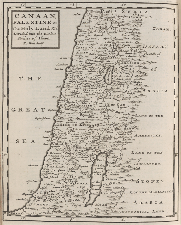 Canaan, Palestine or The Holy Land &c. Divided into the twelve Tribes of Israel., Digital ID 1505142, New York Public Library