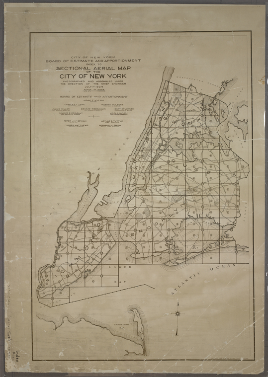 Index to Sectional aerial maps of the City of New York / [photographed and assembled under the direction of the chief engineer, July 1st, 1924]. , Digital ID 1532561, New York Public Library