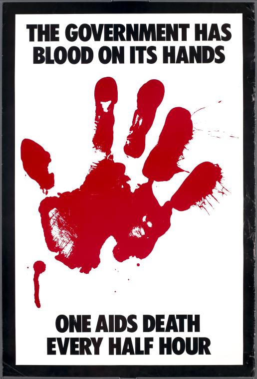 The government has blood on its hands. One AIDS death every half hour. , Digital ID 1577320, New York Public Library