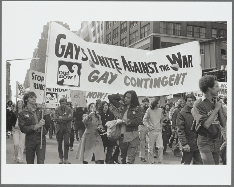 Gay Contingent, Vietnam War protest march, New York, November 6, 1971, Digital ID 1582268, New York Public Library