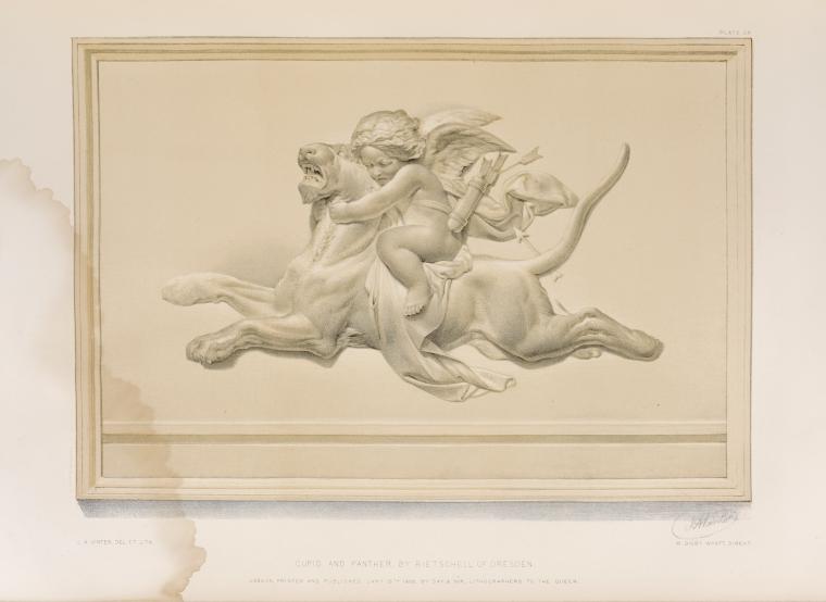 Cupid and panther, by Rietschell of Dresden., Digital ID 1596627, New York Public Library