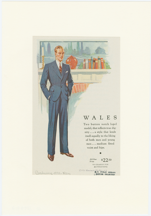 [Two-button notch lapel suit],Wales., Digital ID 1599912, New York Public Library