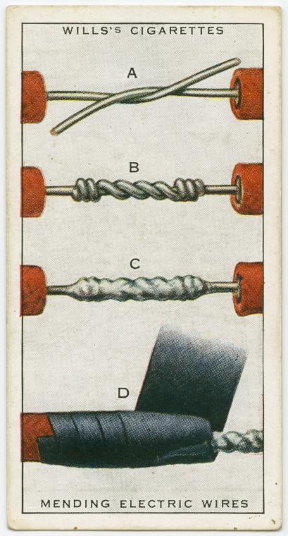 Mending electric wires., Digital ID 1641638, New York Public Library