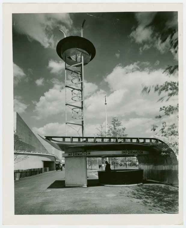 Information Booths - Futuristic booth, Digital ID 1675851, New York Public Library