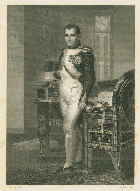 Napoleon in his study, after painting by Jacques-Louis David, Digital ID 1705518, New York Public Library