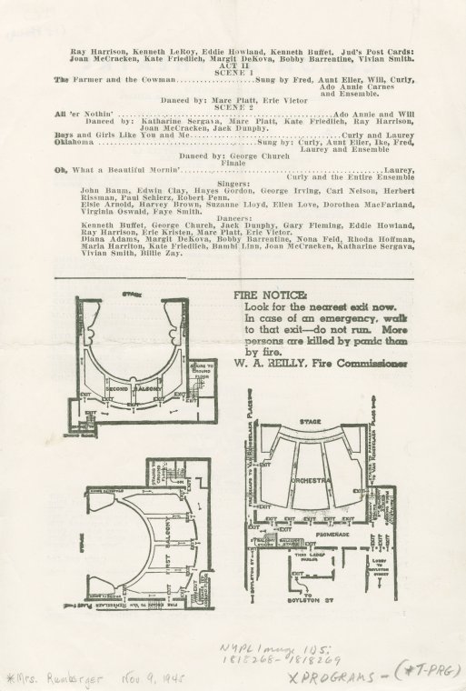 [Program (dated March 15, 1943) for Away We Go!, the pre-Broadway title of Oklahoma! at the Colonial Theatre (Boston, Mass.)], Digital ID 1818269, New York Public Library
