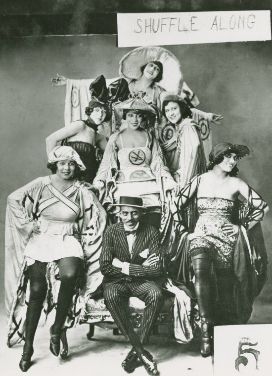 Lyricist Noble Sissle and cast members from the musical "Shuffle Along," ca. 1921., Digital ID 1819503 , New York Public Library