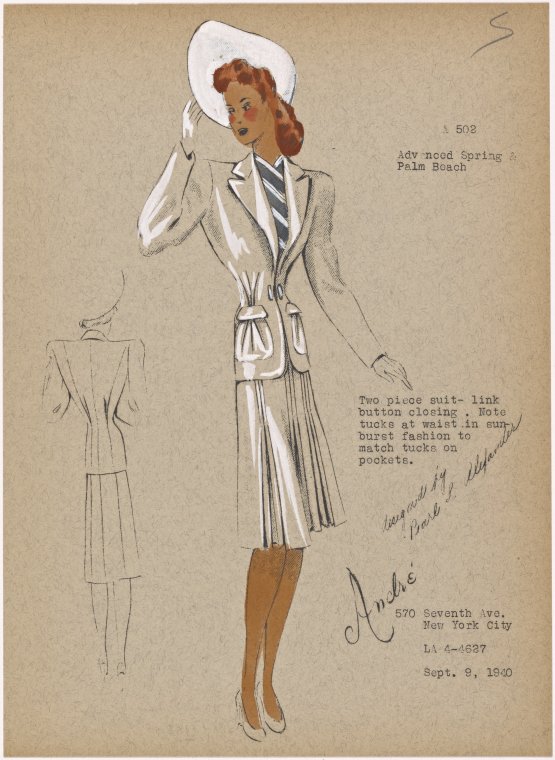 Two piece suit  -- link button closing., Digital ID 1949378 , New York Public Library