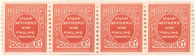 Demonstration Postage Stamp strip of four, Digital ID 2005_6603_8_948_1, New York Public Library