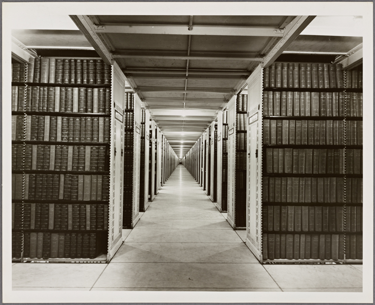 Photograph of the NYPL Stacks, Digital ID 2006656, New York Public Library