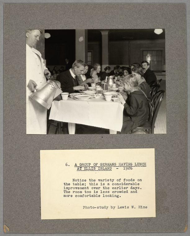 A group of Germans having lunch at Ellis Island, 1926, Digital ID 212039, New York Public Library