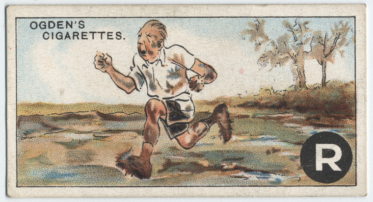 R is the RUNNER who tears round the track ..., Digital ID 408369, New York Public Library