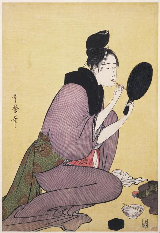 [Kuchi-beni] = [Painting the lips], Digital ID 416399, New York Public Library