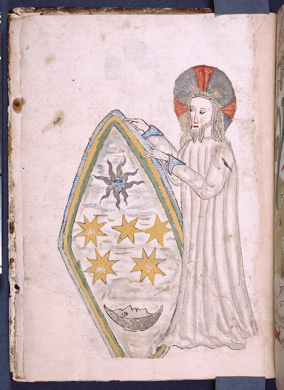 Full-page miniature of God creating the stars., Digital ID 426389, New York Public Library