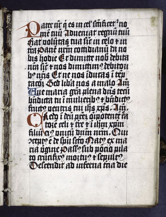 First page of text, with red and blue initials and placemarkers., Digital ID 426825, New York Public Library