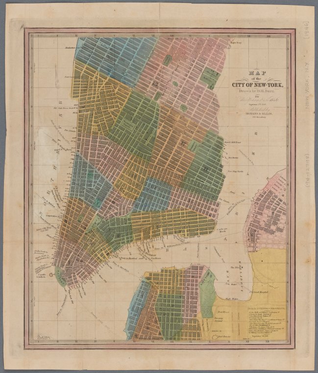 Map of the city of New-York / drawn by D.H. Burr, for "New York as it is, in 1846"., Digital ID 434947, New York Public Library