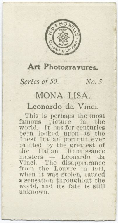 Mona Lisa, by Leonardo da Vinci., Digital ID 459537, New York Public Library