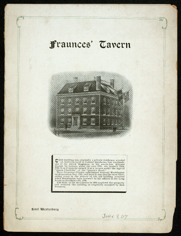 DAILY MENU [held by] FRAUNCES' TAVERN [at] "NEW YORK, NY" (REST;), Digital ID 472859, New York Public Library