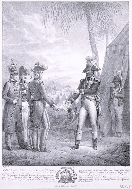 Toussaint L'Ouverture receiving a Proclamation., Digital ID 485466, New York Public Library