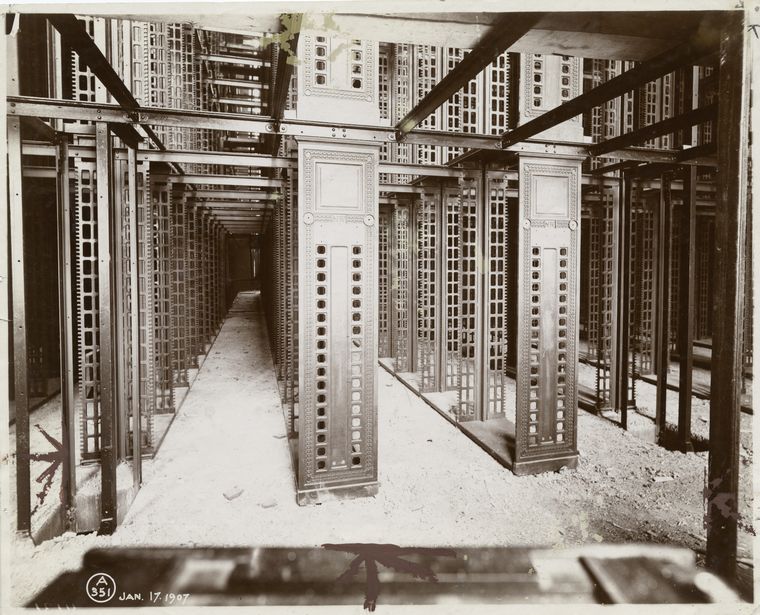  construction of the stacks., Digital ID 489916 , New York Public Library