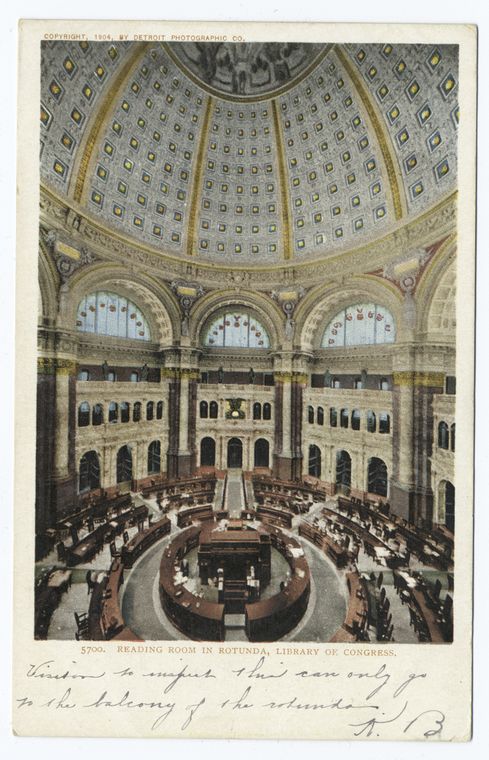 Reading Room in Rotunda, Library of Congress, Washington, D. C., Digital ID 62368, New York Public Library