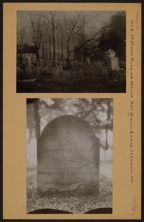  Old St. John's burying ground - Between Hudson - Leroy - Clarkson Streets., Digital ID 720542F, New York Public Library